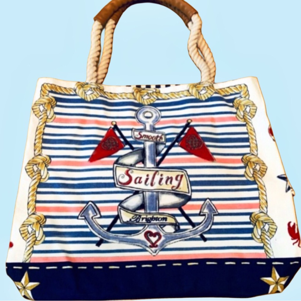 Brighton Nautical “ Sail Into Summer” XL Canvas Tote Bag